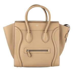 Celine Mini Luggage Dune Drummed Leather
